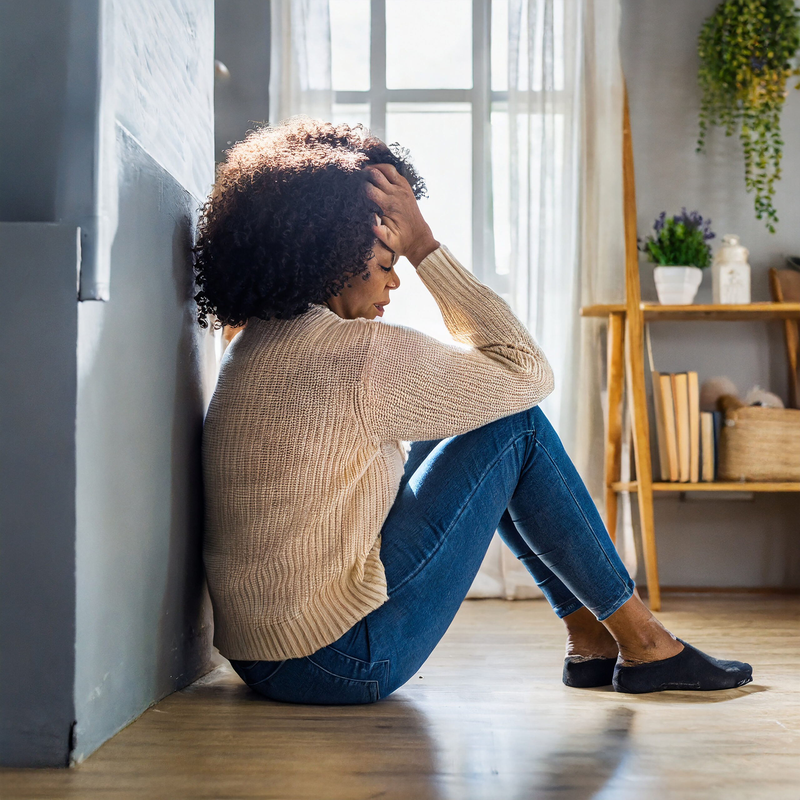 Panic attack anxiety disorder menopause woman stressful depressed person with mental health illness scaled